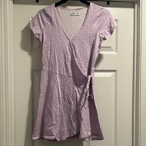 Hollister Lavender Floral Wrap Mini Dress